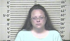 Rowan County clerk Kim Davis is shown in this booking photo