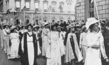 Image of women marching for the right to vote