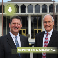 John Rustin and Jere Royall in front of North Carolina Legislative Building