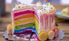 rainbow colored cake