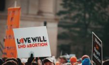 pro-life sign at an anti-abortion rally