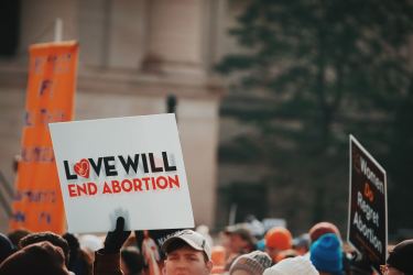 pro-life sign at an anti-abortion rally