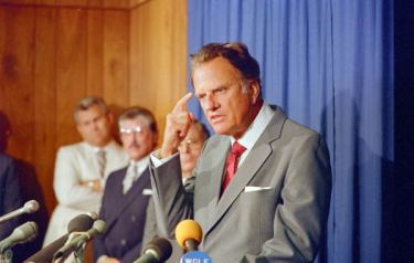 Reverend Billy Graham Speaking at a Press Conference